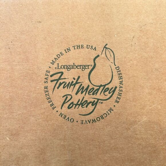 Longaberger Fruit Medley Pottery Pitcher - White with Multicolor Design NIB - Picture 5 of 5